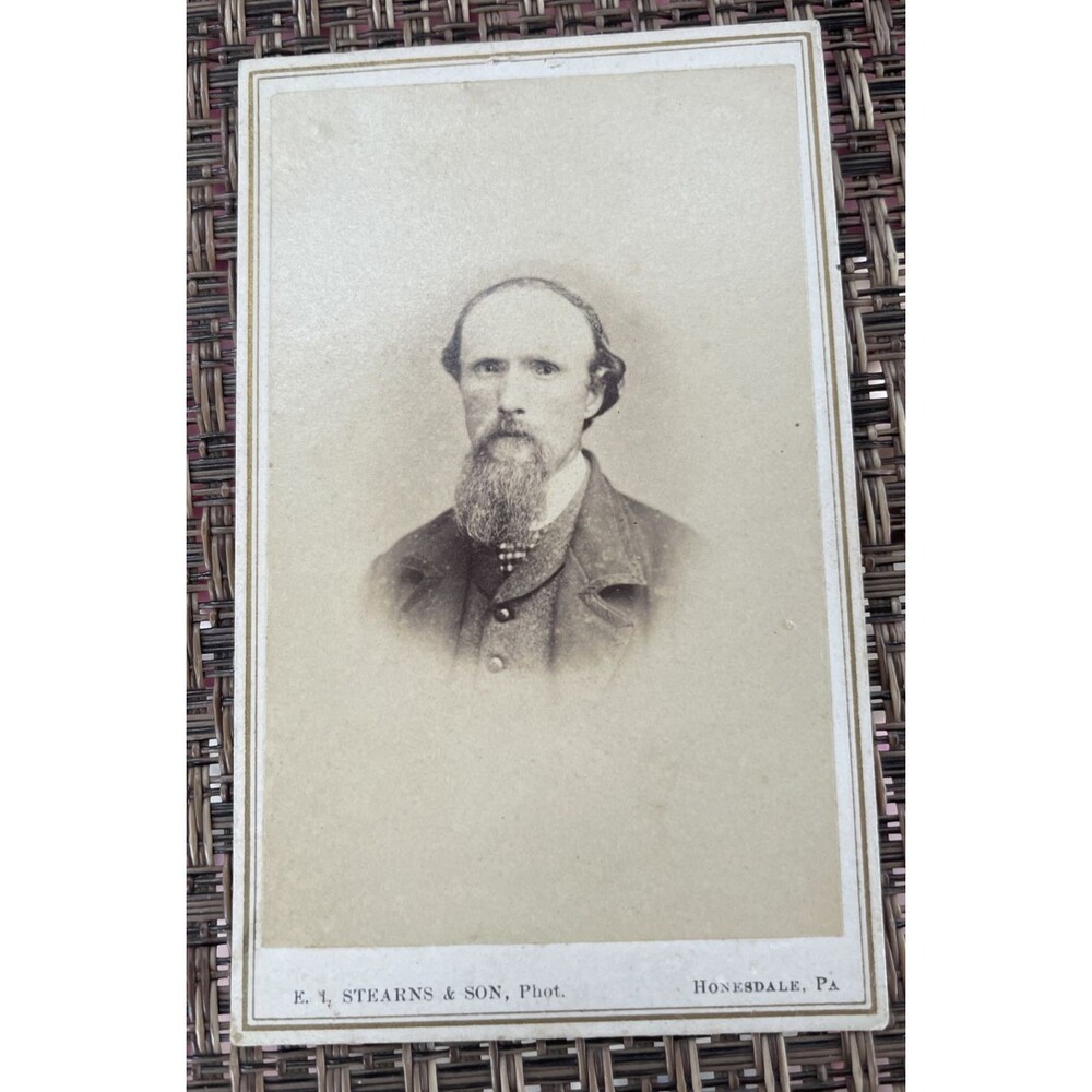 Antique Cabinet Card Photo Victorian Man Balding w/ Beard Honesdale PA